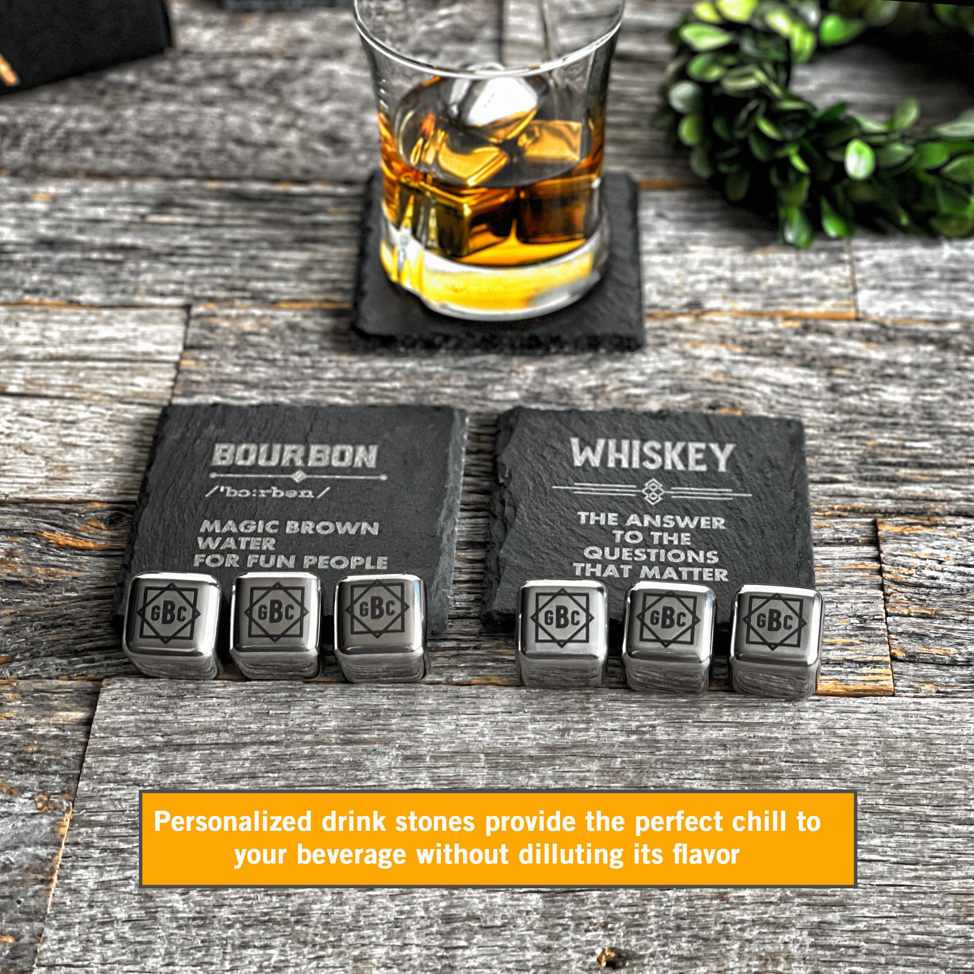 Personalized drink stones to chill your drink without diluting it
