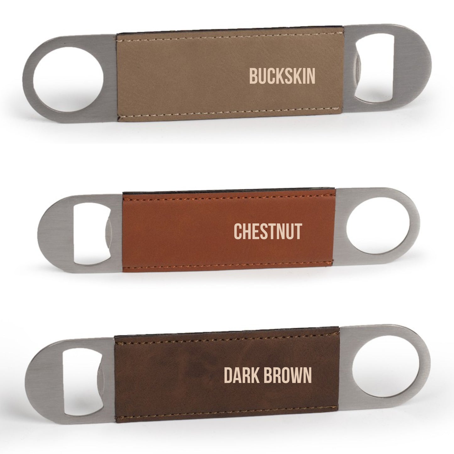 Custom engraved leatherette bottle opener for Graduates, Guys, Grooms, Father's Day gift