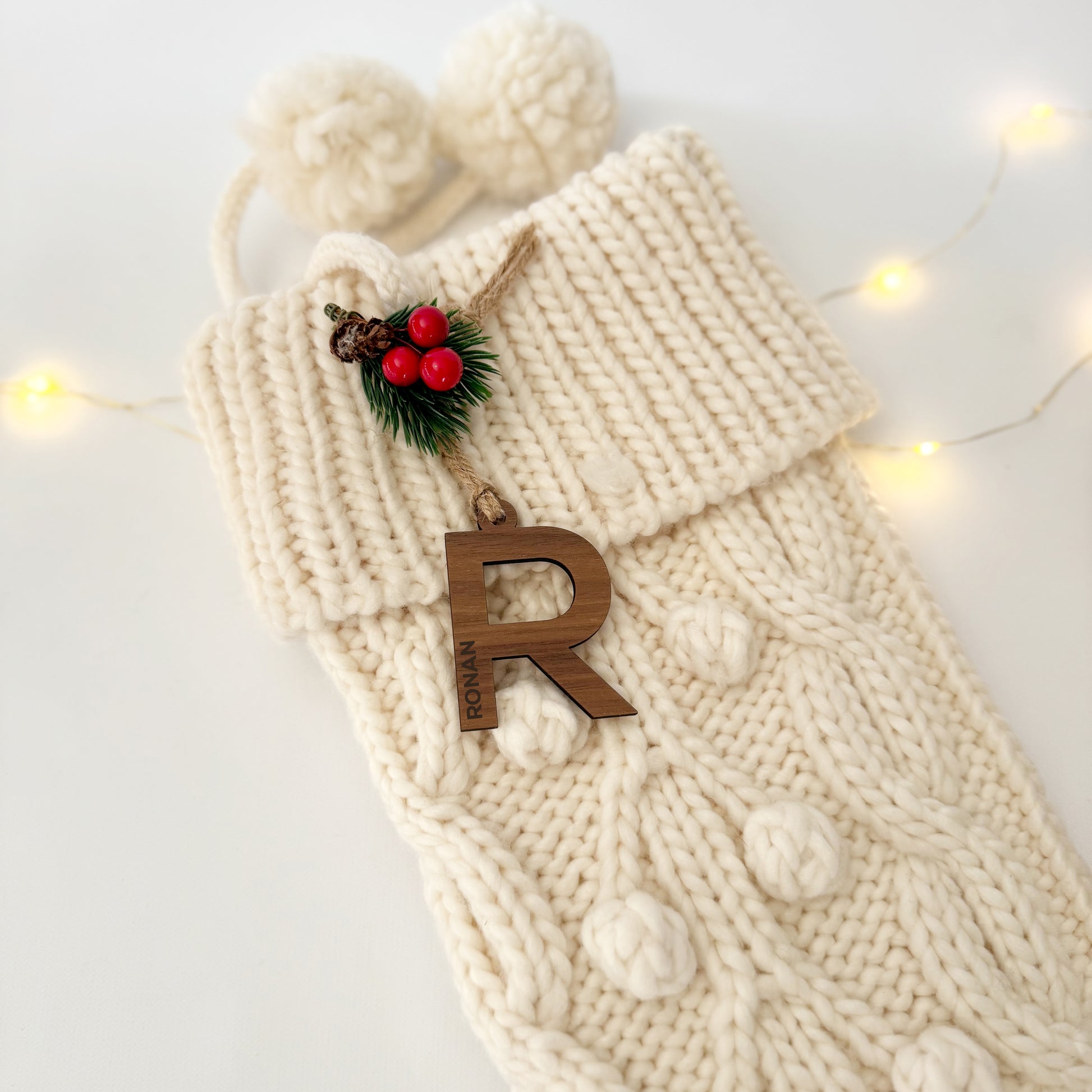 Personalized Initial Elegance Gift Tags, Stocking Hang Tags, Ornaments in Block Letters (A to Z)