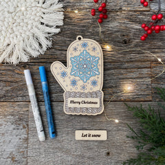 Customizable Winter Mittens Gift Card/Money Holder and Christmas Ornament