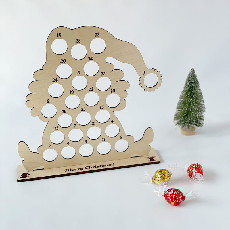 Countdown to Christmas with Santa and Lindt chocolate, laser cut file, digital download