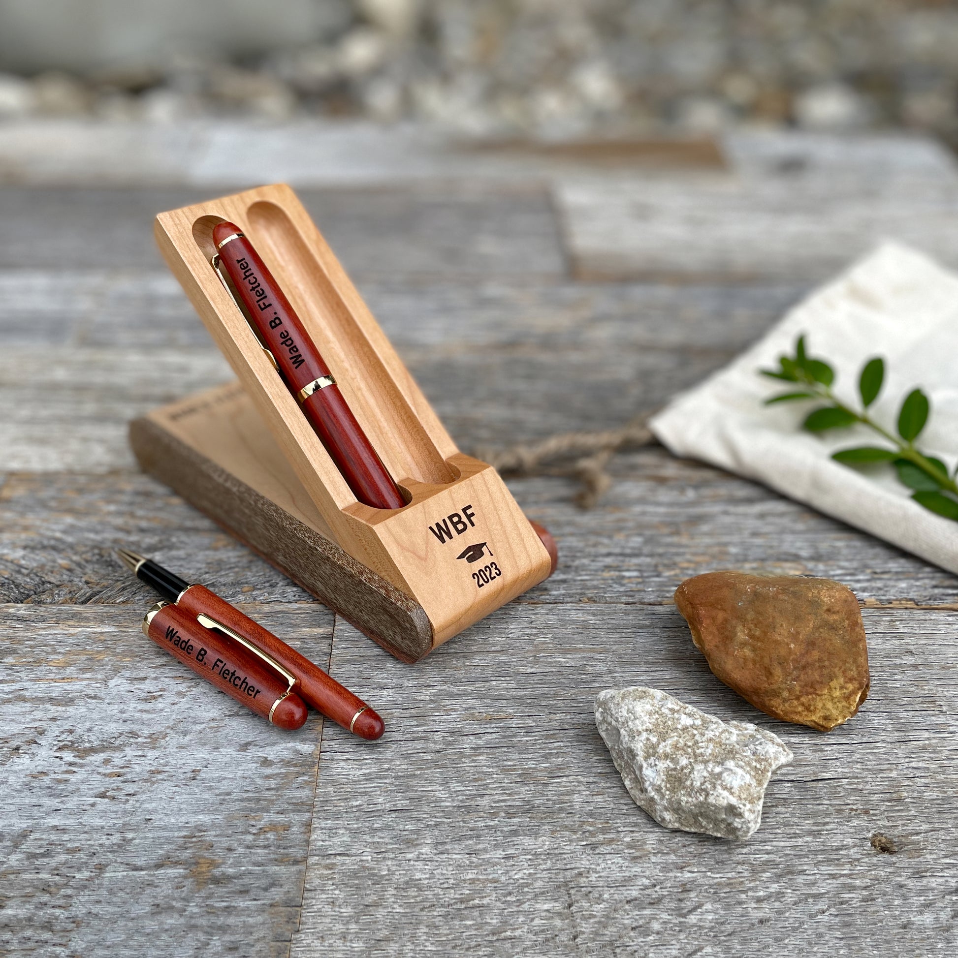Custom engraved rosewood pen for Graduates, Guys, Grooms, Father's Day