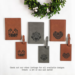 Hungarian motif Custom engraved travel gift set, luggage tag and passport cover