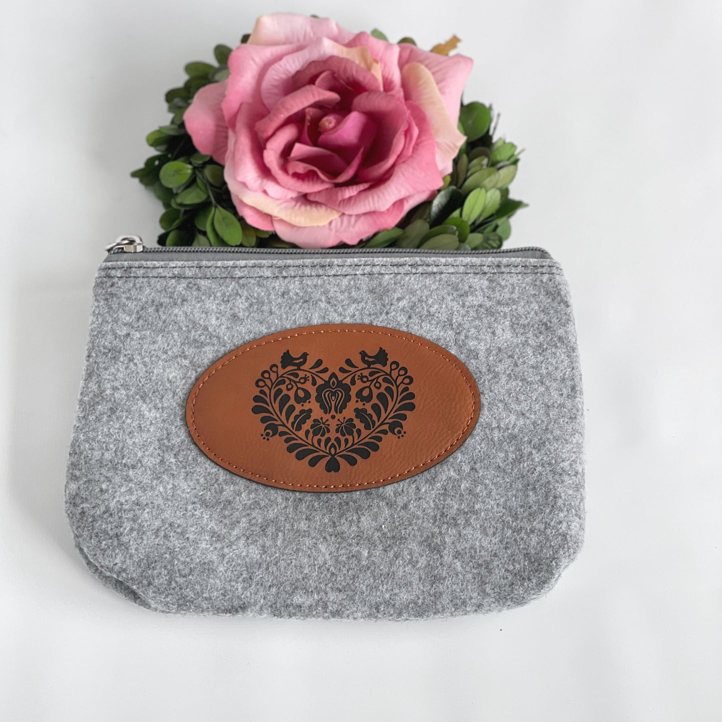 Laser engraved Flannel Makeup Bag, Custom Makeup Bag, Bridemaids Gifts