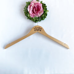 Laser engraved clothes hanger with lovely Hungarian folk motif