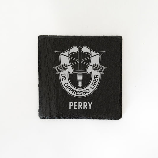 US Army Special Forces slate coasters, custom Special Forces coasters