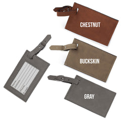Custom engraved leatherette luggage tag for Travelers, Graduates, Guys, Grooms, Father's Day gift