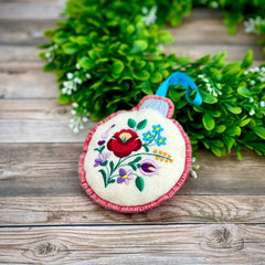Traditional and colorful Hungarian Kalocsa Matyo Embroidery Felt Folk Art and colorful Hungarian Kalocsa Matyo Embroidery Felt Folk Art, ornaments