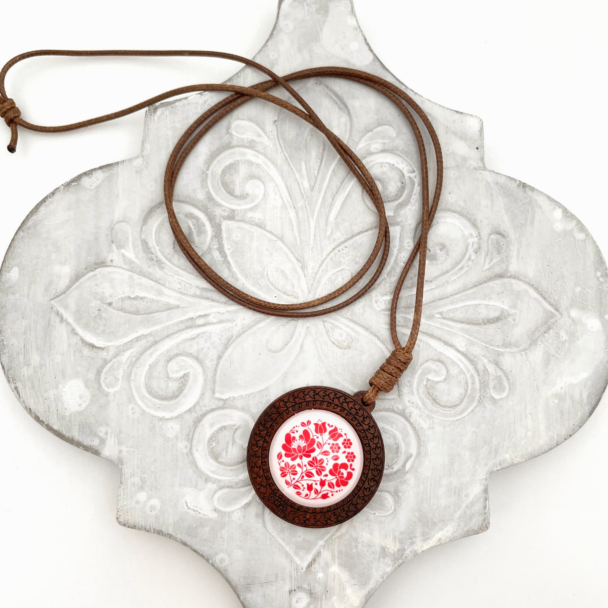 Traditional Hungarian style necklace RED