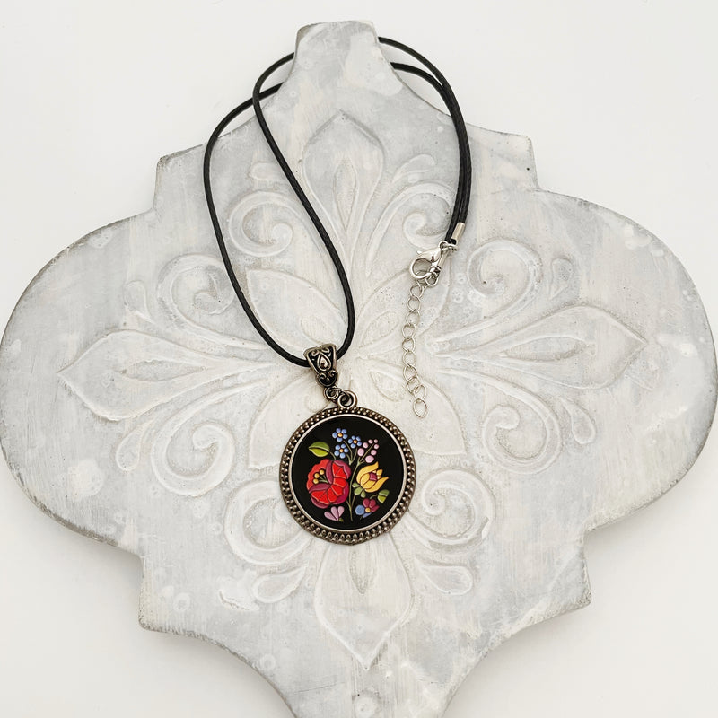 Traditional Hungarian style necklace BLACK