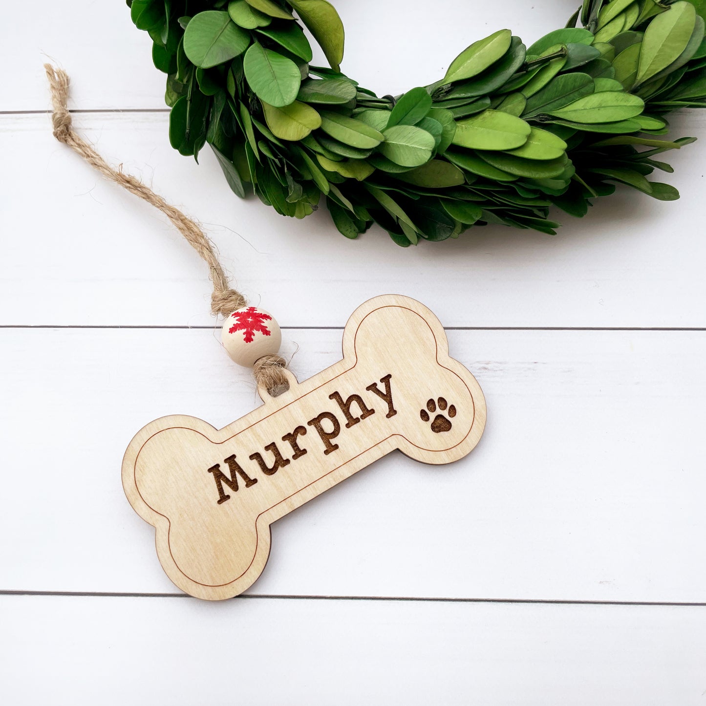 Custom engraved Pet ornament, dog bone pet ornament, gift for pet parents
