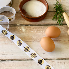 Bread baking ingredients, ribbon by the yard, foodie gift, bakery grosgrain, food lover, food enthusiast, cooks, chefs, bakers