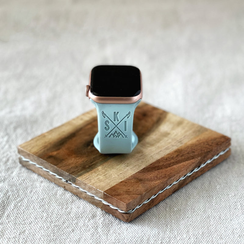 Custom engraved SKI Apple Watch band