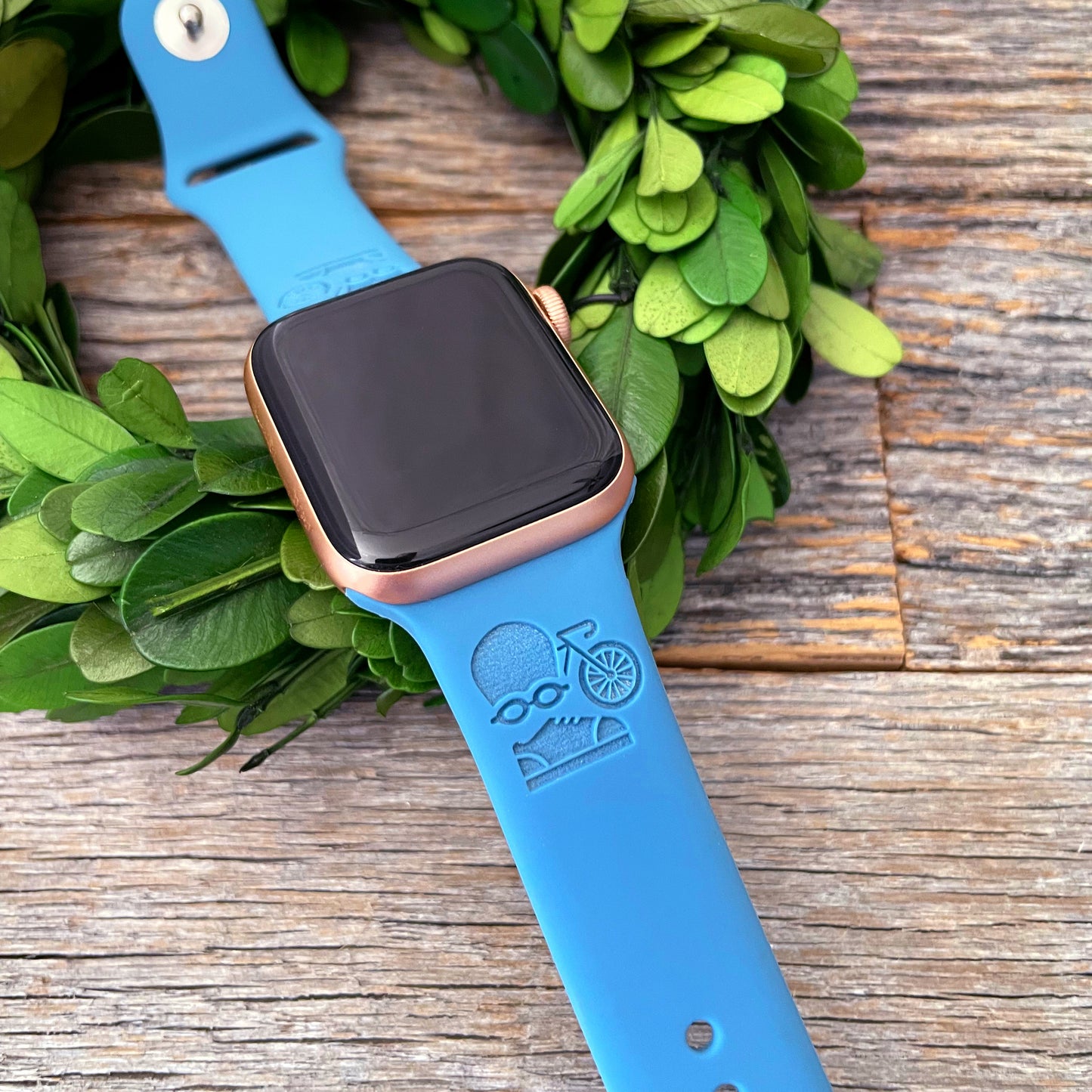 Custom engraved TRIATHLON Apple Watch band