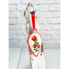 Traditional and colorful Hungarian Kalocsa Matyo Embroidery Felt Folk Art, folk ornament