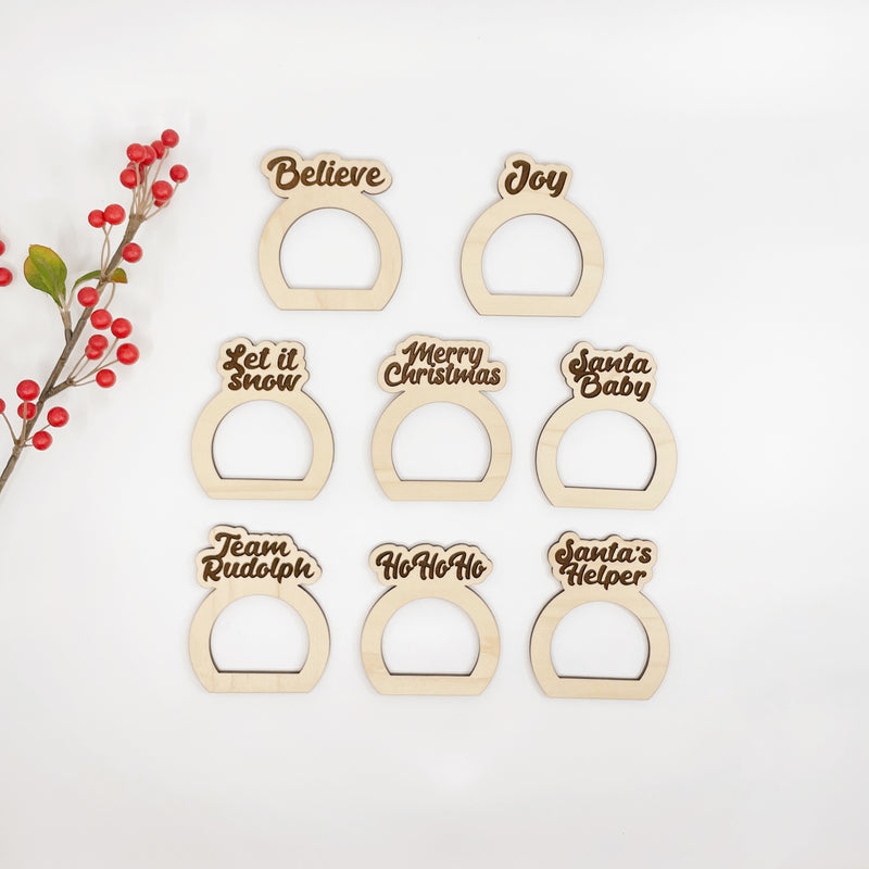 Laser cut file Team Rudolph fun Christmas napkin rings, Instant download, Glowforge ready