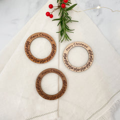 Laser cut file Christmas napkin rings, Merry Christmas, Instant download