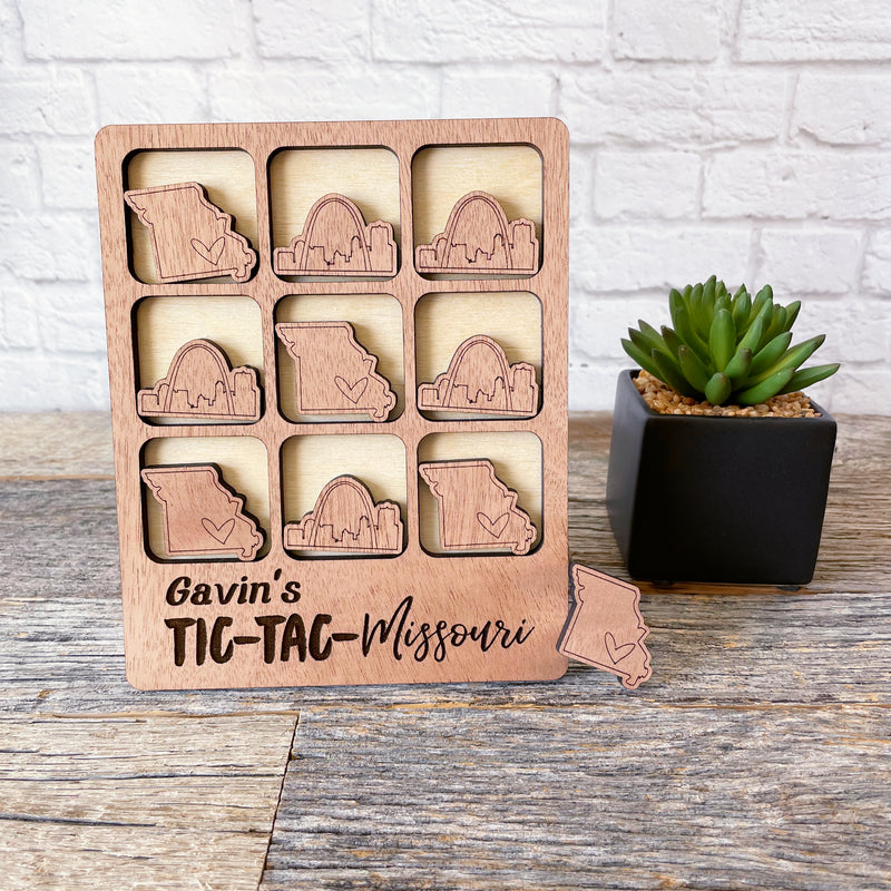 Laser cut Hungary Tic Tac Toe game, Hungary wooden game