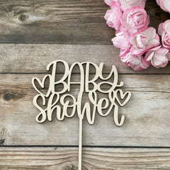 Baby shower wood cake topper, Gender reveal cake topper for baby