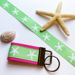 Starfish key fob, nautical beach key chain, anchor key fob, new driver, keychain, wristlet, beach lovers gift, summer, beach, vacation - Bloom And Anchor