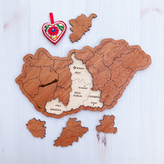 Laser cut Hungary map, Hungary wood puzzle, wood puzzle game