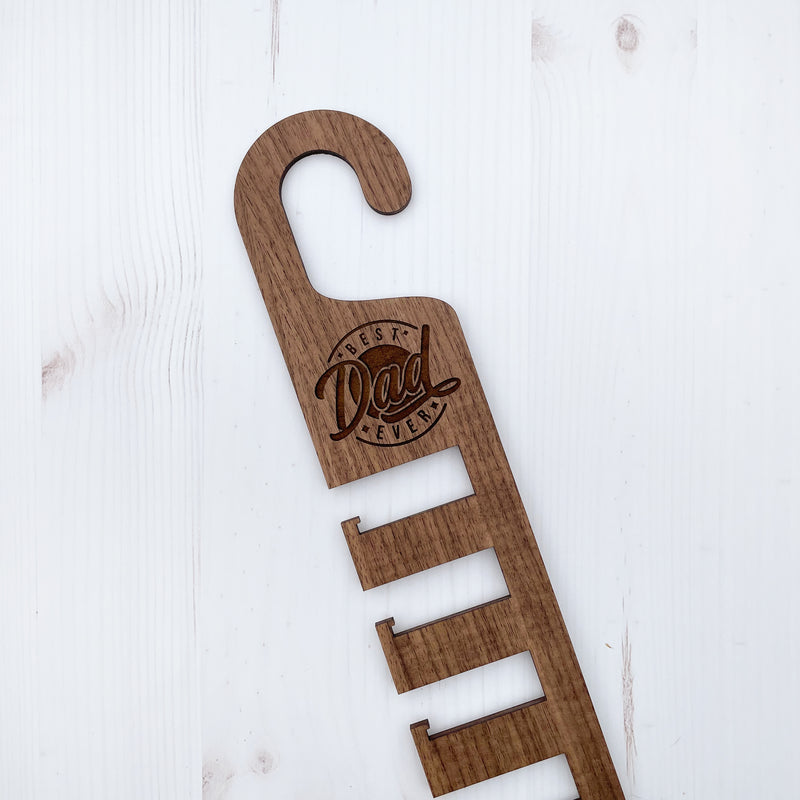 Custom engraved wood tie hanger, unique Gifts for Guys, Best Dad, Father's day