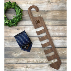 Custom engraved wood Tie Holder, unique Gifts for Guys, for Groom, Father's Day gift