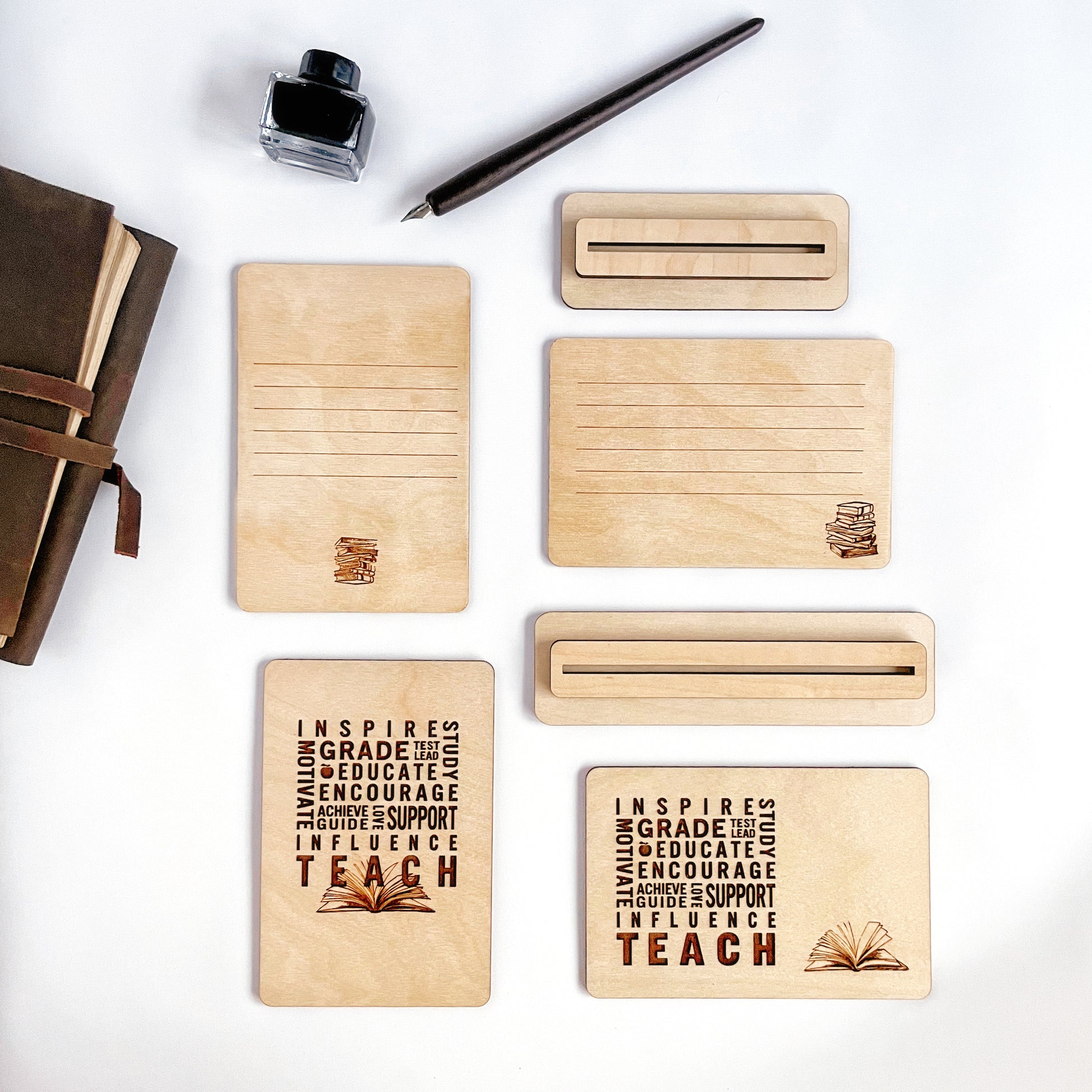 Teach love inspire, Teacher appreciation wood cards, personalized teacher gift for male teachers