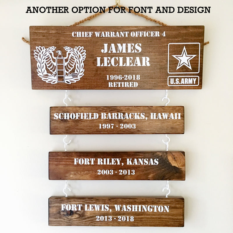 Duty Station Sign for Retired Service member - Bloom And Anchor
