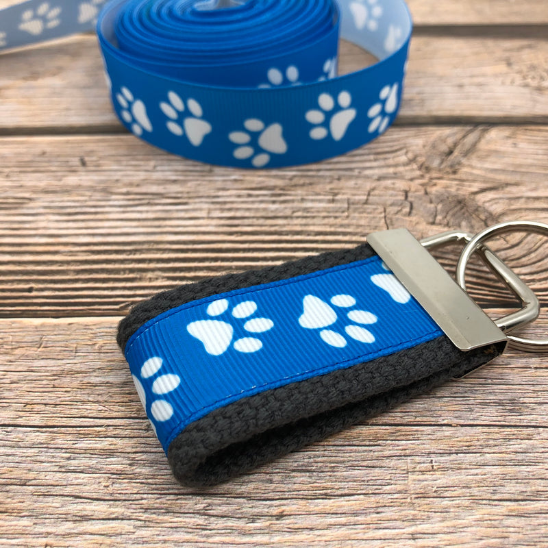 Paw prints key fob, dog parent gift, key chain, pat parent key fob, new driver, keychain, wristlet, gift for pet parents, rescue pets - Bloom And Anchor