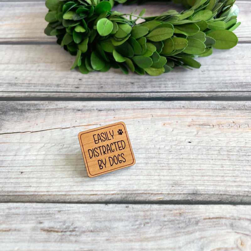 Engraved wood pin for pet parents, pet lovers wood pin
