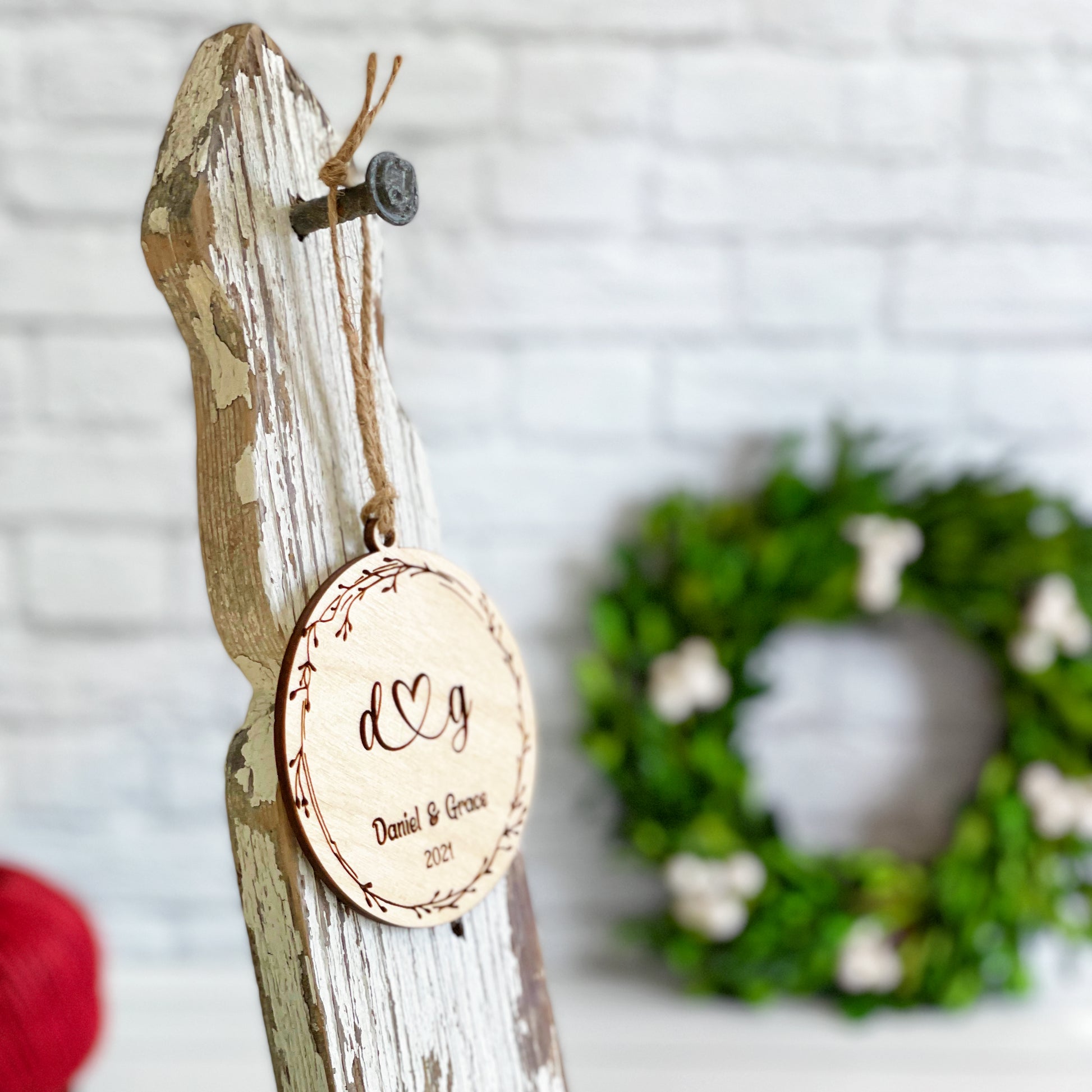 Custom engraved ornament for couples