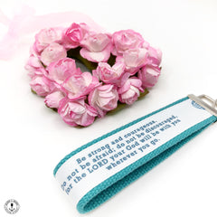 Be strong and courageous, Key fob, Joshua 1:9, new driver, keychain, wristlet, key chain, faith, christian key fob, encouragement, believe - Bloom And Anchor