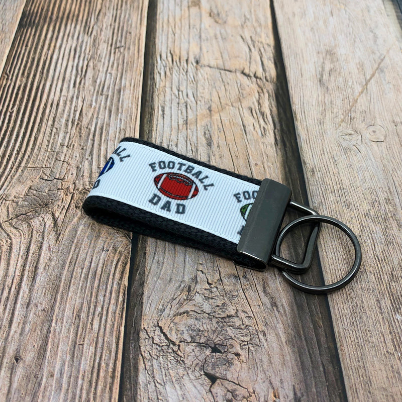 Football Dad key fob, football key chain, graduation gift, keychain, gifts for football fans, - Bloom And Anchor