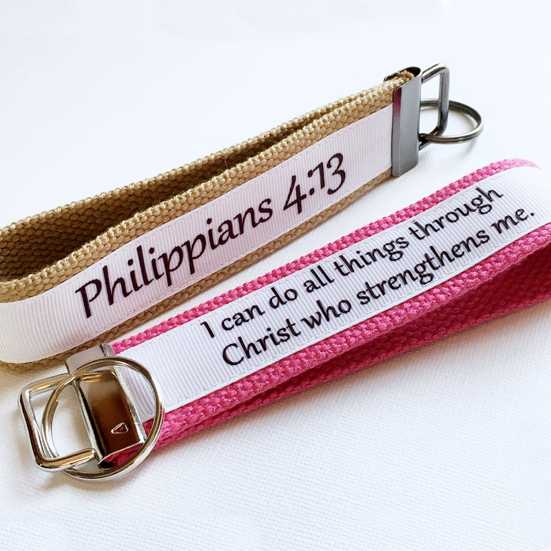 I can do all things through Christ, Key fob, Philippians, new driver, keychain, wristlet, key chain, faith, christian key fob - Bloom And Anchor