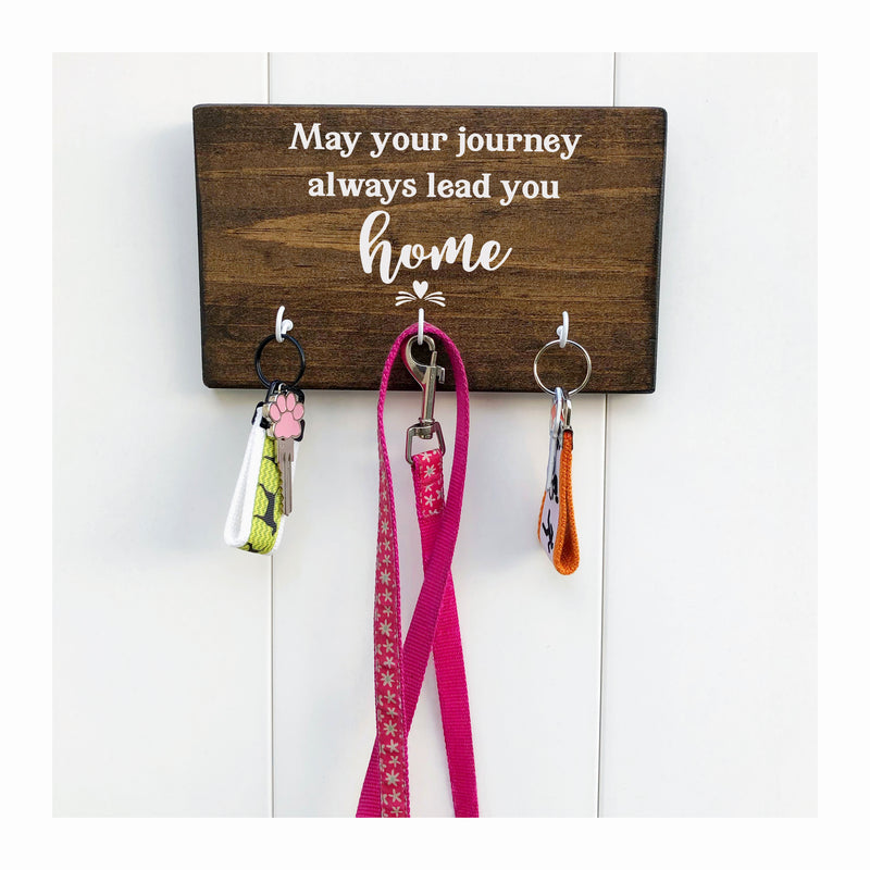 May your journey always bring you home wall sign 3 hooks, anniversary, wedding, birthday, teacher gift, housewarming gift - Bloom And Anchor